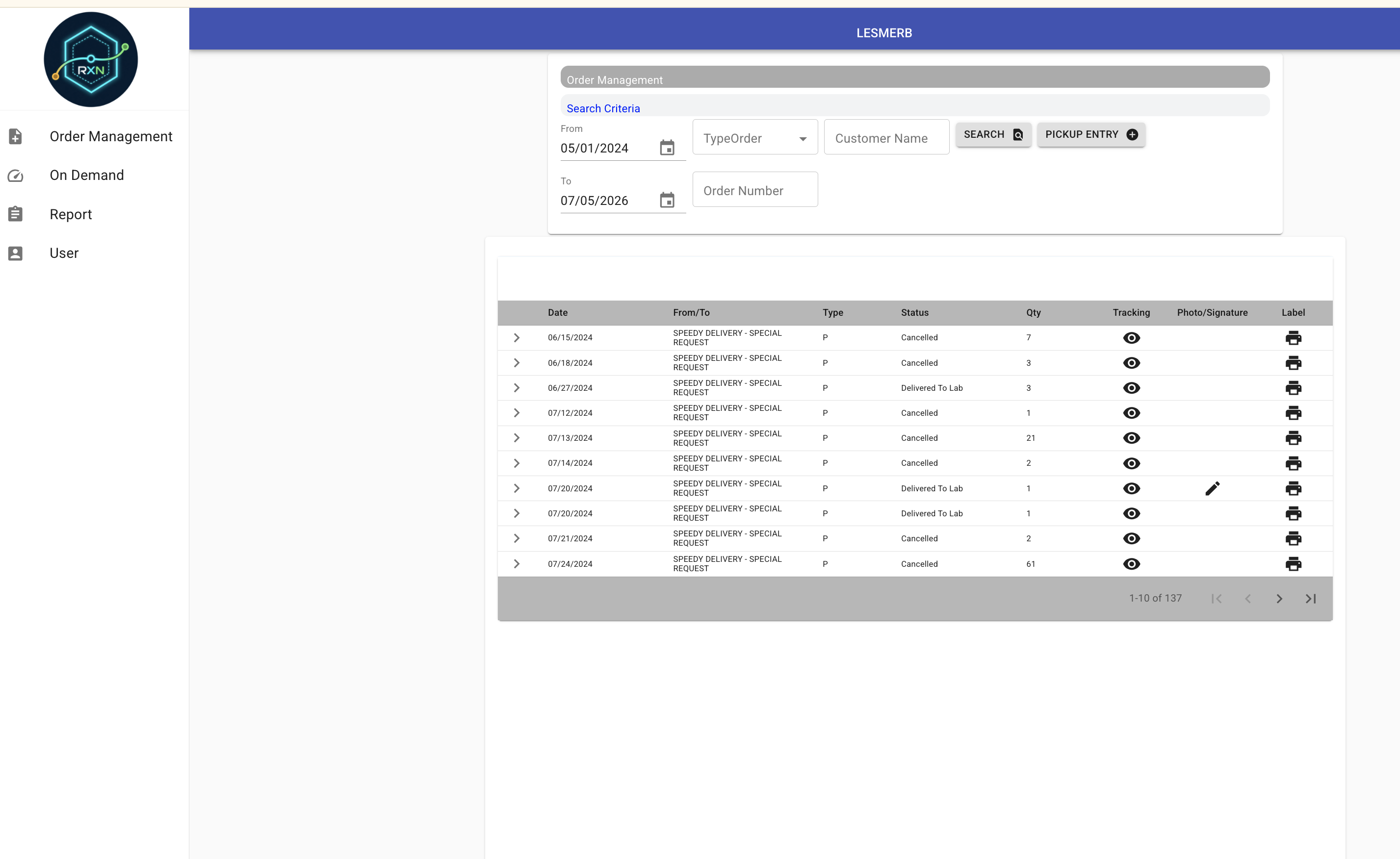 Client's Client App - Dashboard